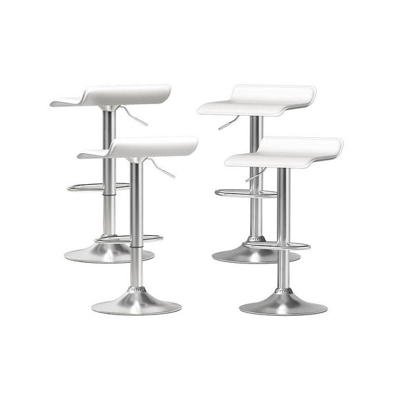 Artiss 4x Bar Stools Faux Leather Chair White - RnR Galore