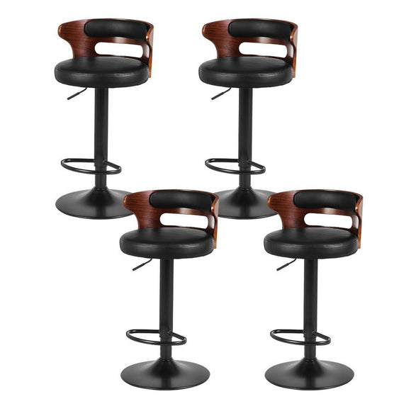 Artiss 4x Bar Stools Gas Lift Faux Leather - RnR Galore
