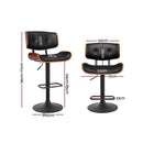 Artiss 4x Bar Stools Gas Lift Leather All Black - RnR Galore