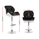 Artiss 4x Bar Stools Gas Lift Padded Leather Black & White - RnR Galore
