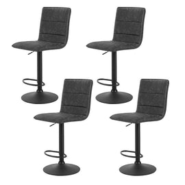 Artiss 4x Bar Stools Gas Lift Vintage Leather Grey - RnR Galore