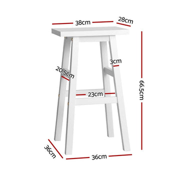 Artiss 4x Bar Stools Kitchen Chairs Wooden White - RnR Galore