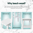 Artiss 4x Bar Stools Kitchen Chairs Wooden White - RnR Galore