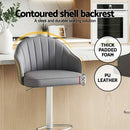 Artiss 4x Bar Stools Kitchen Swivel Gas Lift Counter Chair Shell Leather Grey - RnR Galore