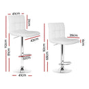 Artiss 4x Bar Stools Leather Gas Lift White - RnR Galore