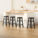 Artiss 4x Bar Stools Round Chairs Wooden Black - RnR Galore