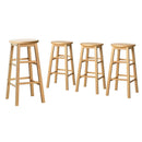Artiss 4x Bar Stools Round Chairs Wooden Nature - RnR Galore