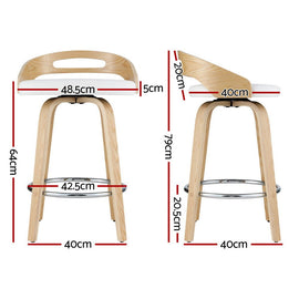 Artiss 4x Bar Stools Swivel Dining Chairs Low Back Counter Seat PU Cushion - RnR Galore