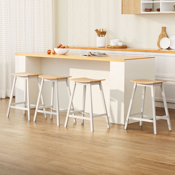 Artiss 4x Bar Stools Wooden Chairs Oak - RnR Galore