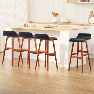 Artiss 4x Bar Stools Wooden Stool Black - RnR Galore