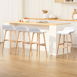 Artiss 4x Bar Stools Wooden Stool White - RnR Galore