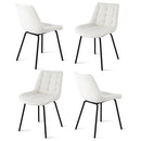 Artiss 4x Dining Chairs Velvet Tufted Kitchen Lounge Cafe Accent Chair Beige - RnR Galore