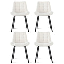Artiss 4x Dining Chairs Velvet Tufted Kitchen Lounge Cafe Accent Chair Beige - RnR Galore