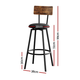 Artiss 4X Industrial Bar Stools Upholstered Counter Chairs Steel Frame Anti - Scratch - RnR Galore