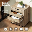 Artiss 5 - Drawer Filing Cabinet Mobile Rolling Storage Cabinet Chest of Drawers Stand Scratch Beige - RnR Galore