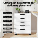 Artiss 5 - Drawer Filing Cabinet Mobile Rolling Storage Cabinet Chest of Drawers Stand White - RnR Galore
