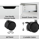 Artiss 5 - Drawer Filing Cabinet Mobile Rolling Storage Cabinet Chest of Drawers Stand White - RnR Galore