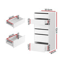 Artiss 6 Chest of Drawers Dresser Tallboy White - RnR Galore