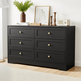 Artiss 6 Chest of Drawers Tallboy Cabinet - LEIF Black - RnR Galore