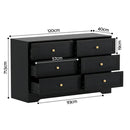 Artiss 6 Chest of Drawers Tallboy Cabinet - LEIF Black - RnR Galore