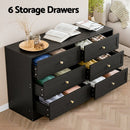 Artiss 6 Chest of Drawers Tallboy Cabinet - LEIF Black - RnR Galore