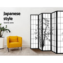 Artiss 8 Panel Room Divider Screen 348x179cm Bamboo Black White - RnR Galore