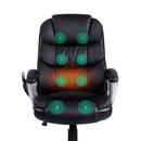Artiss 8 Point Massage Office Chair Heated Seat PU Black - RnR Galore