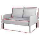 Artiss Armchair 2 - Seater Sofa Pillow Linen Grey - RnR Galore