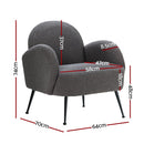 Artiss Armchair Boucle Charcoal Hanes - RnR Galore
