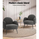 Artiss Armchair Boucle Charcoal Hanes - RnR Galore