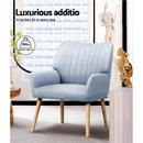 Artiss Armchair Fabric Blue Grey Sebastini - RnR Galore