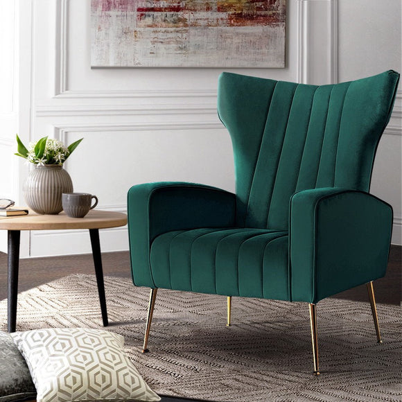 Artiss Armchair Green Velvet Kate - RnR Galore