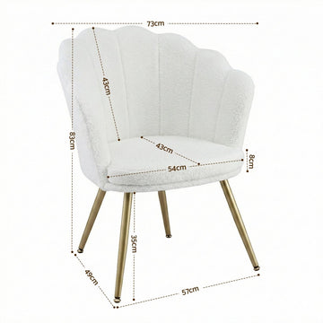 Artiss Armchair Teddy Fleece White Callista - RnR Galore