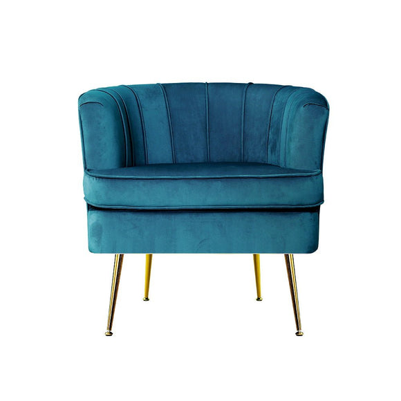 Artiss Armchair Velvet Blue Norvia - RnR Galore