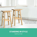 Artiss Bar Stools Kitchen Counter Stools Wooden Chairs Natural x2 - RnR Galore