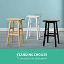 Artiss Bar Stools Kitchen Counter Stools Wooden Chairs Natural x2 - RnR Galore