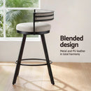 Artiss Bar Stools Set of 4 Swivel Kitchen Chair Metal Counter Beige Leather - RnR Galore
