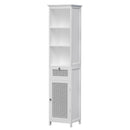 Artiss Bathroom Cabinet Storage 161cm White Rattan Tallboy Toilet Cupboard - RnR Galore