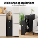 Artiss Bathroom Storage Cabinet Toilet Slim Tissue Box Caddy Holder Side Wooden Black - RnR Galore