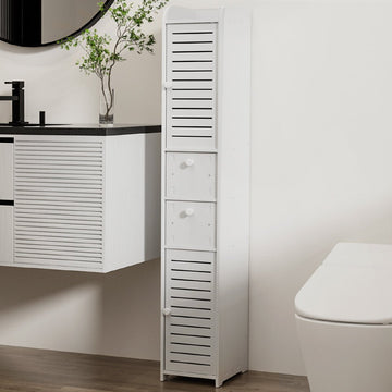 Artiss Bathroom Toilet Storage Cabinet Laundry Tallboy Cupboard Slim Corner - RnR Galore