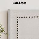 Artiss Bed Frame Bed Head Headboard Queen Fabric - RIVE Beige - RnR Galore