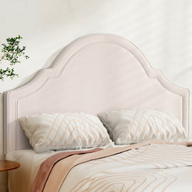 Artiss Bed Frame Bed Head Headboard Queen Velvet IRIS Beige - RnR Galore