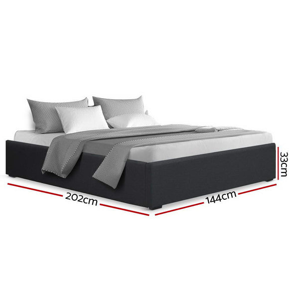 Artiss Bed Frame Double Size Gas Lift Base Charcoal TOKI - RnR Galore