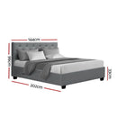 Artiss Bed Frame Double Size Gas Lift Grey VILA - RnR Galore