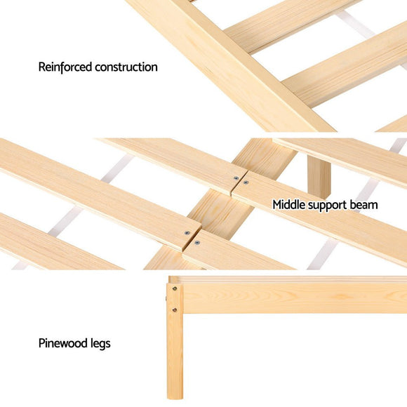Artiss Bed Frame Double Size Rattan Wooden RITA - RnR Galore
