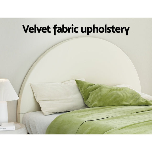 Artiss Bed Frame Double Size Velvet Cream ELLA - RnR Galore
