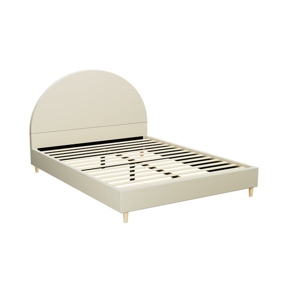 Artiss Bed Frame Double Size Velvet Cream ELLA - RnR Galore