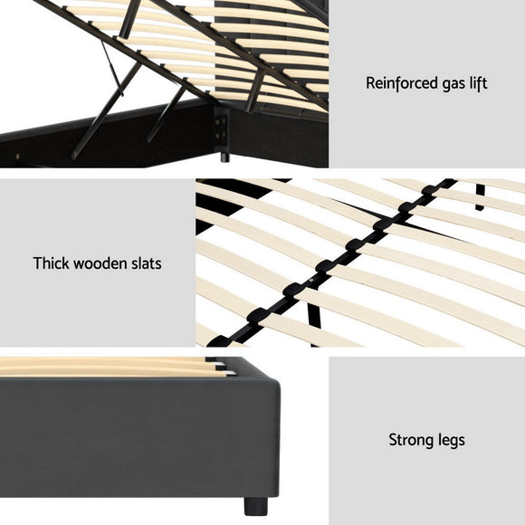 Artiss Bed Frame Double Size Velvet Grey FION - RnR Galore