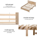Artiss Bed Frame Double Size Wooden Acacia Wood OATMEAL - RnR Galore
