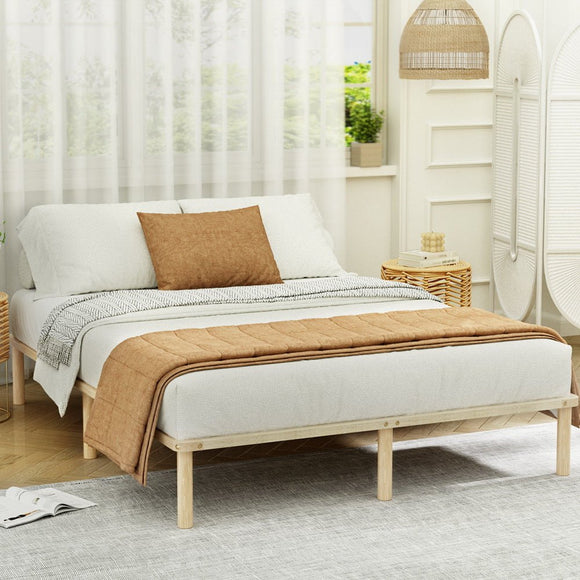 Artiss Bed Frame Double Size Wooden Base Mattress Platform Timber Pine AMBA - RnR Galore